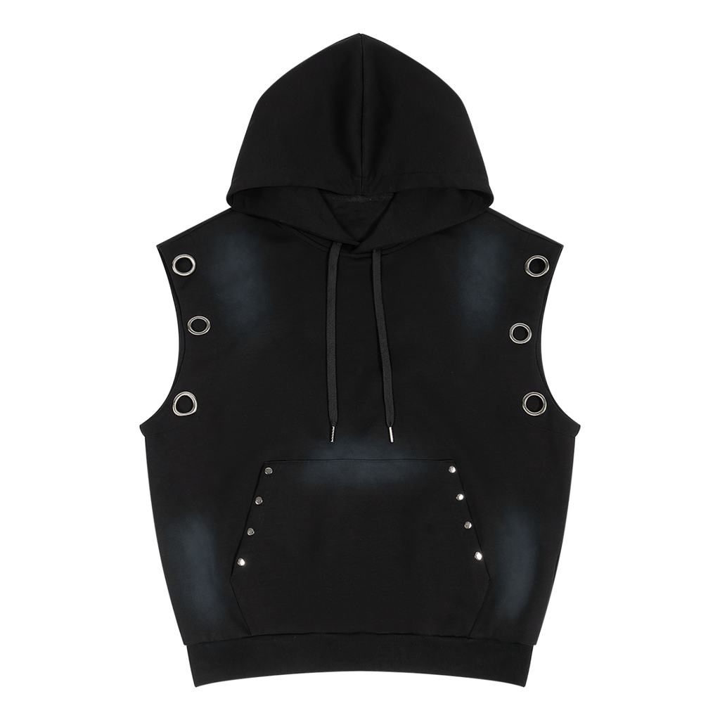 Winning Thru Faith Unisex Vintage-Wash Sleeveless Hoodie, product view 1
