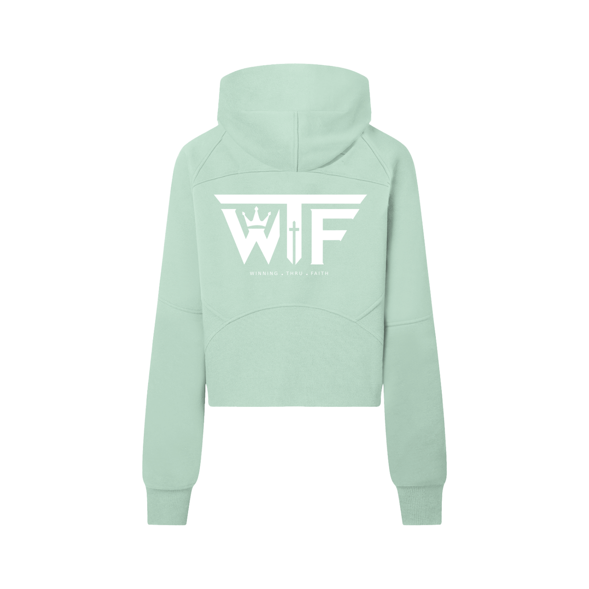 Winning Thru Faith Women’s Cropped Half-Zip Hoodie, product view 6