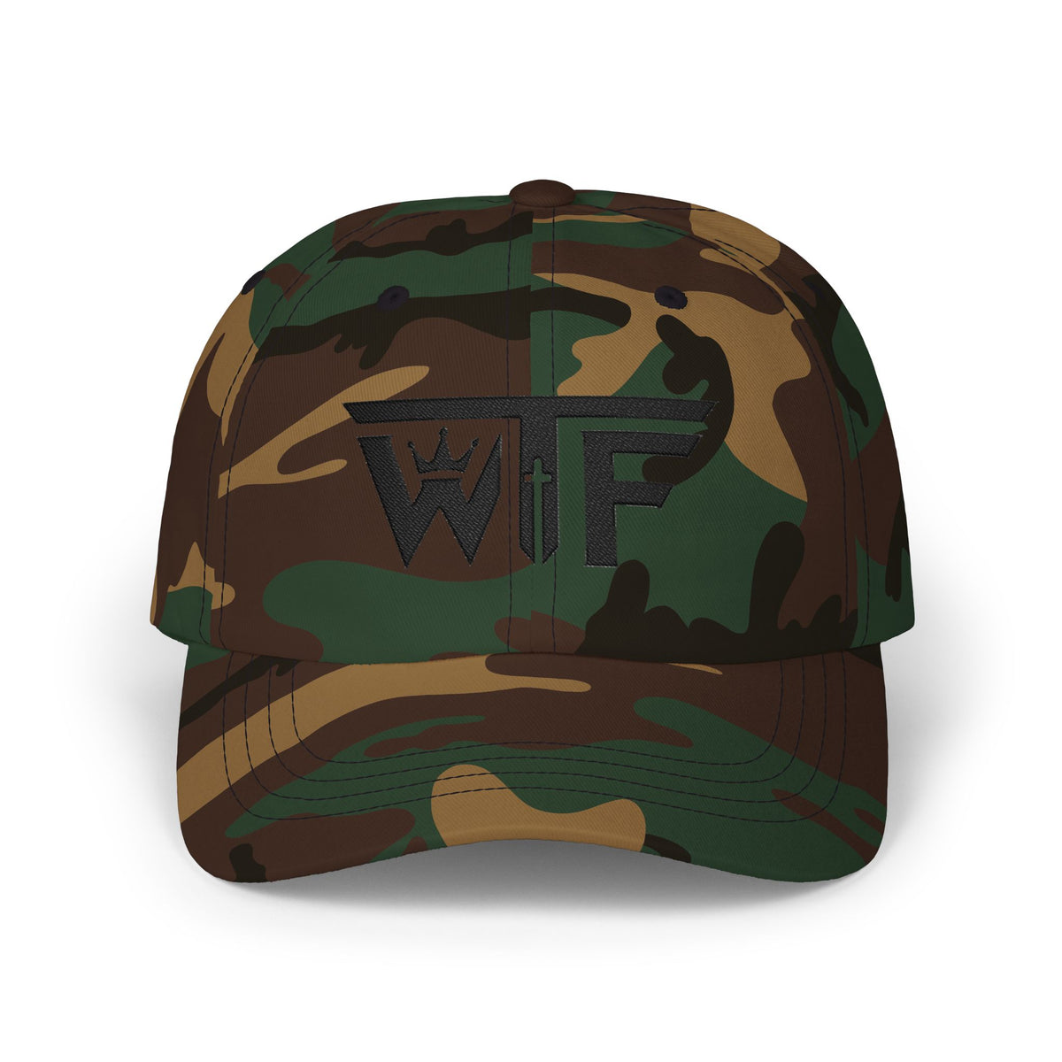Winning Thru Faith Crown & Cross Embroidered Dad Cap, product view 4