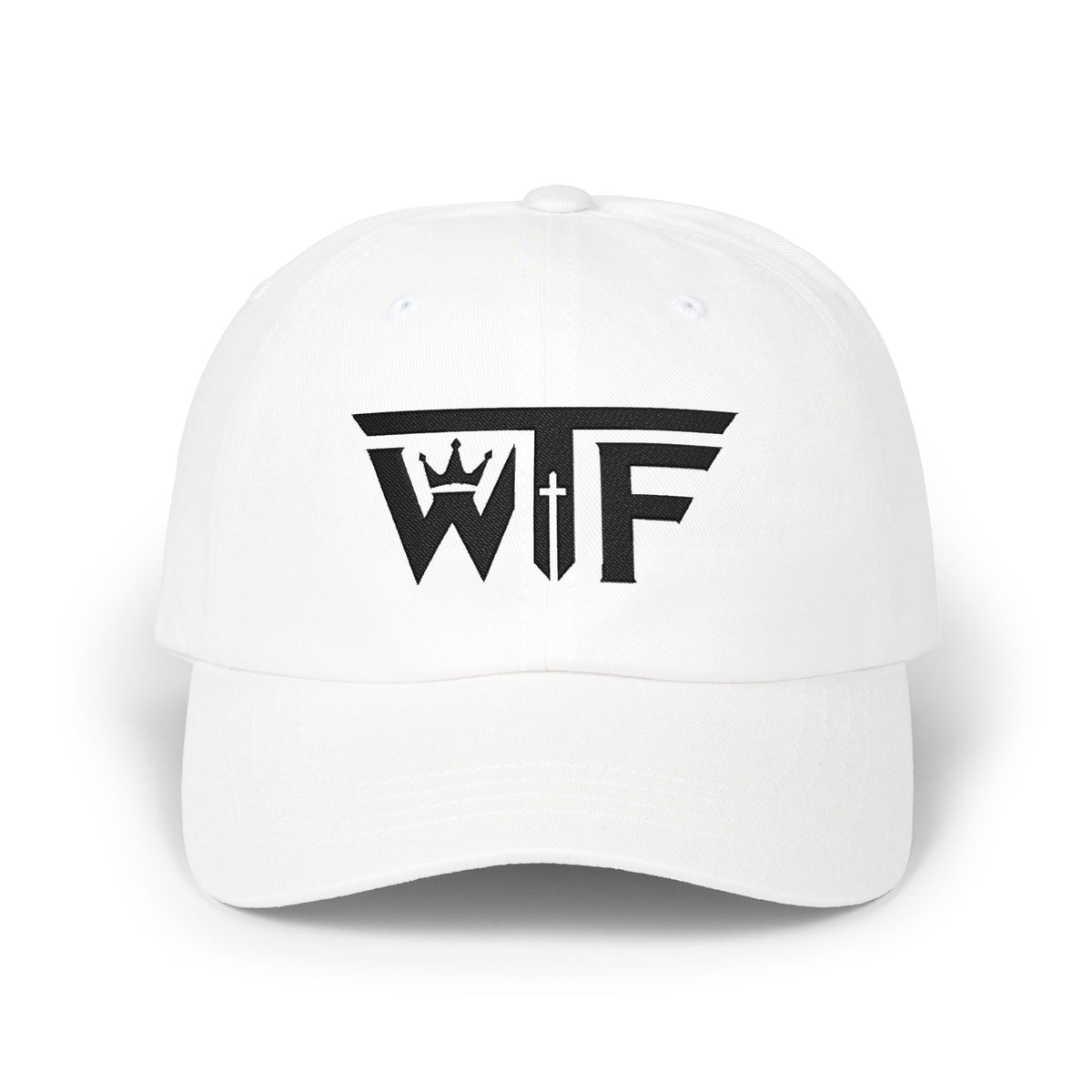 Winning Thru Faith Crown & Cross Embroidered Dad Cap, product view 1