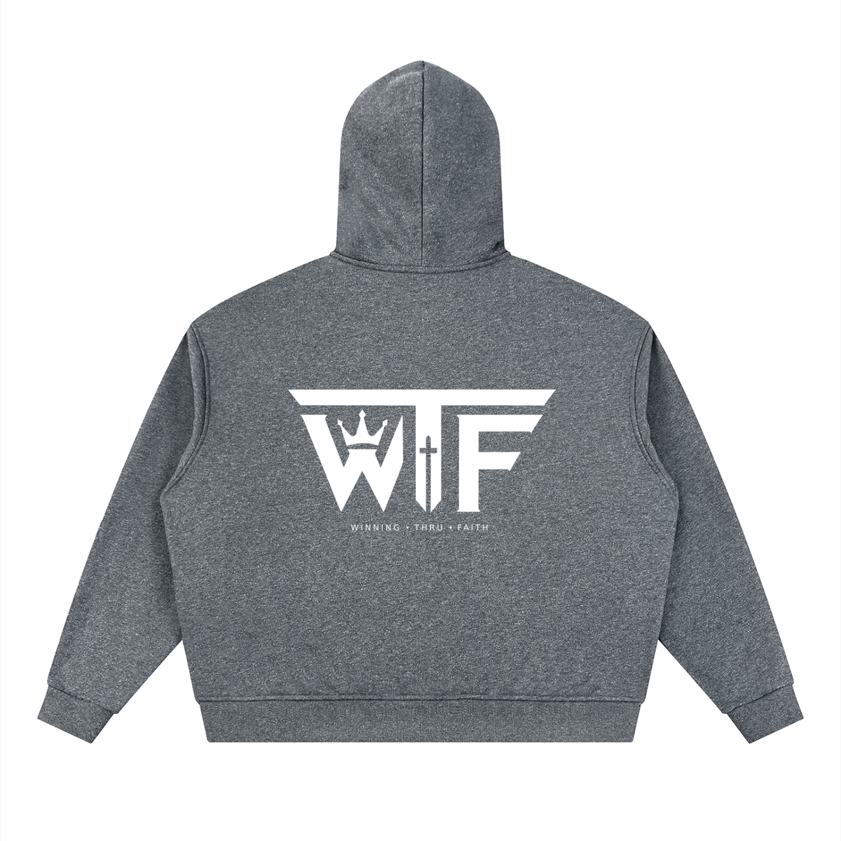 Winning Thru Faith Unisex Sparkle Full-Zip Boxy Hoodie, product view 4