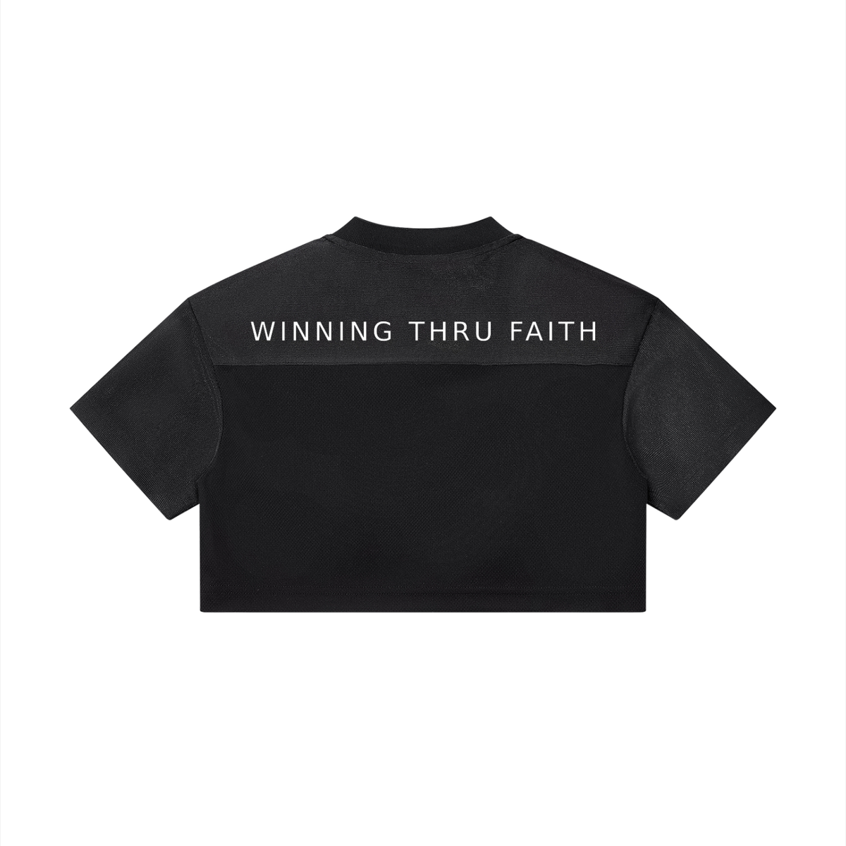 Winning Thru Faith Women’s Cropped Paneled V-Neck Jersey, product view 2