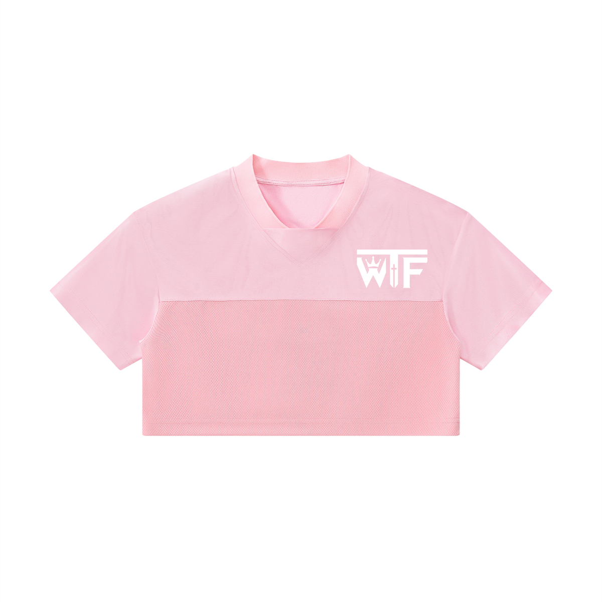 Winning Thru Faith Women’s Cropped Paneled V-Neck Jersey, product view 3