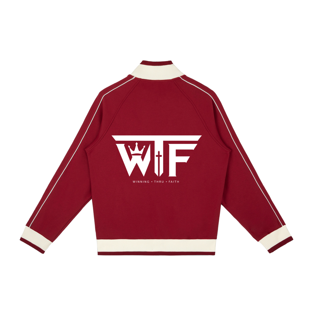 Winning Thru Faith Unisex Color-Block Raglan-Sleeve Track Jacket, product view 4