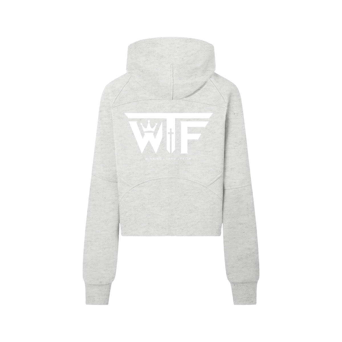 Winning Thru Faith Women’s Cropped Half-Zip Hoodie, product view 4