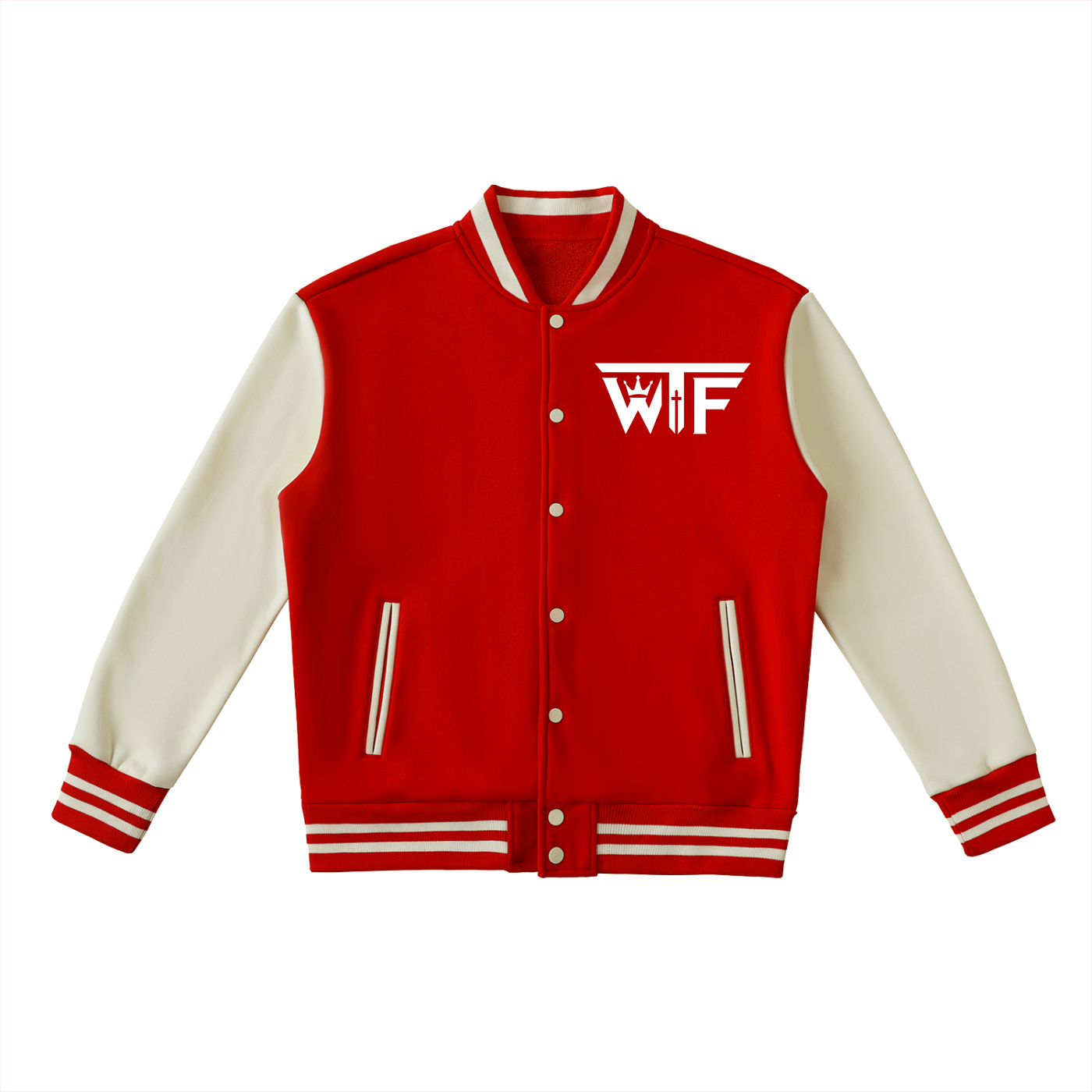 Winning Thru Faith Two-Tone Fleeced Varsity Jacket