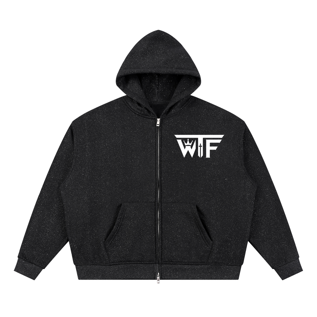 Winning Thru Faith Unisex Sparkle Full-Zip Boxy Hoodie, product view 1
