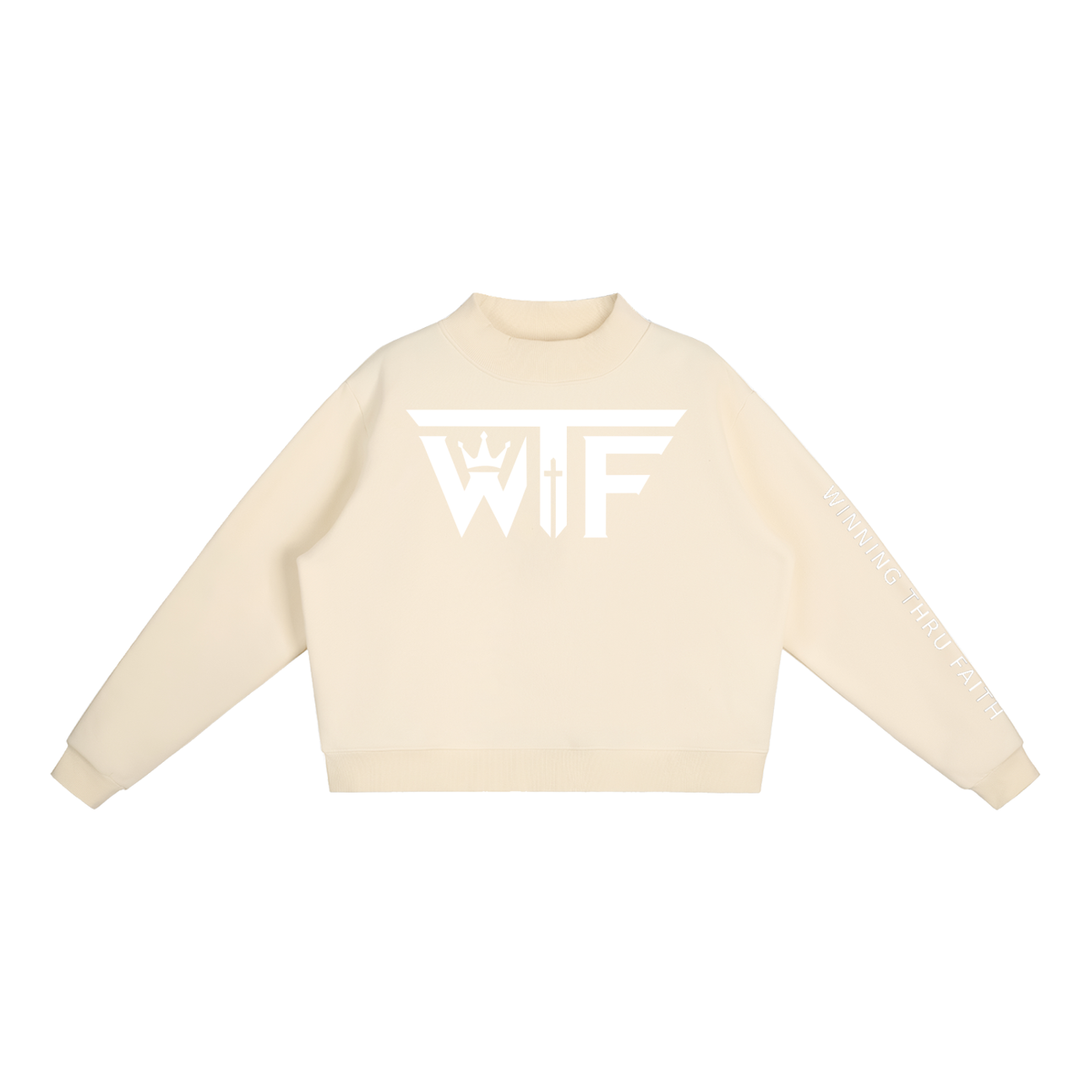 Winning Thru Faith Fleece Mock-Neck Crew Sweatshirt, product view 5