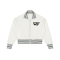 Winning Thru Faith Striped Rib-Collar Zip Jacket
