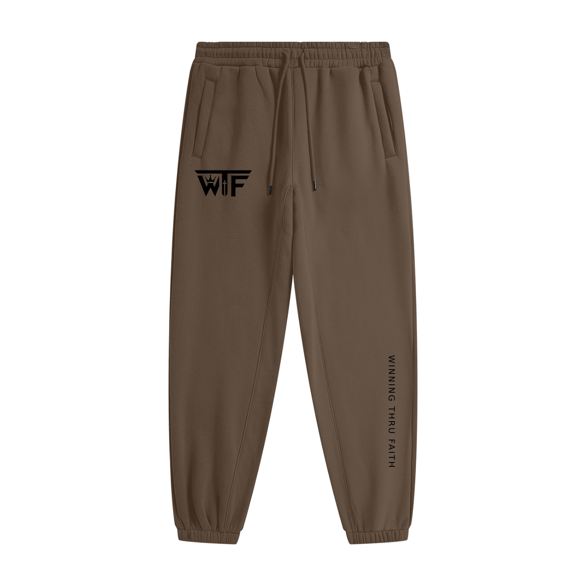 Winning Thru Faith Heavyweight Fleece Joggers Black Logo, product view 15