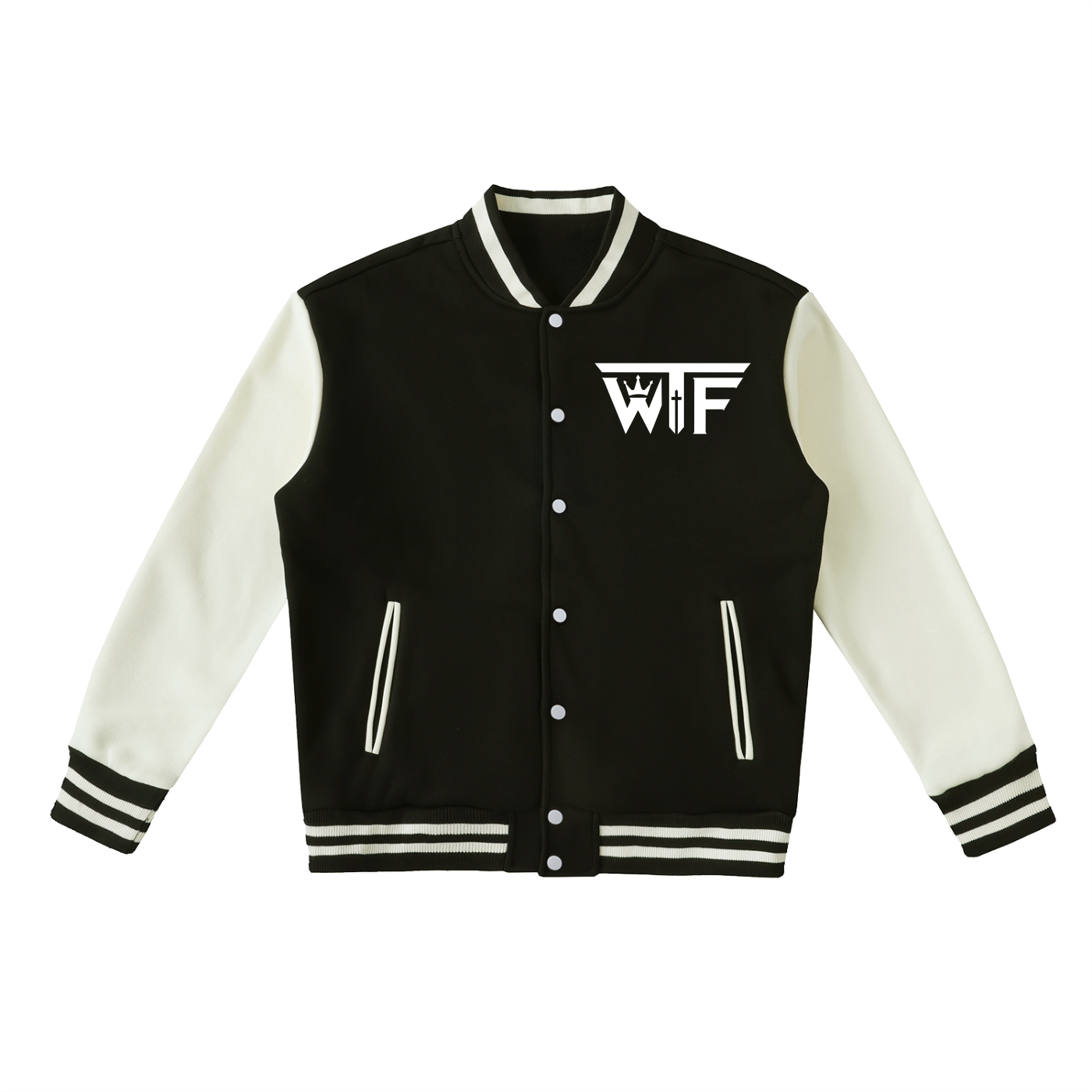 Winning Thru Faith Two-Tone Fleeced Varsity Jacket
