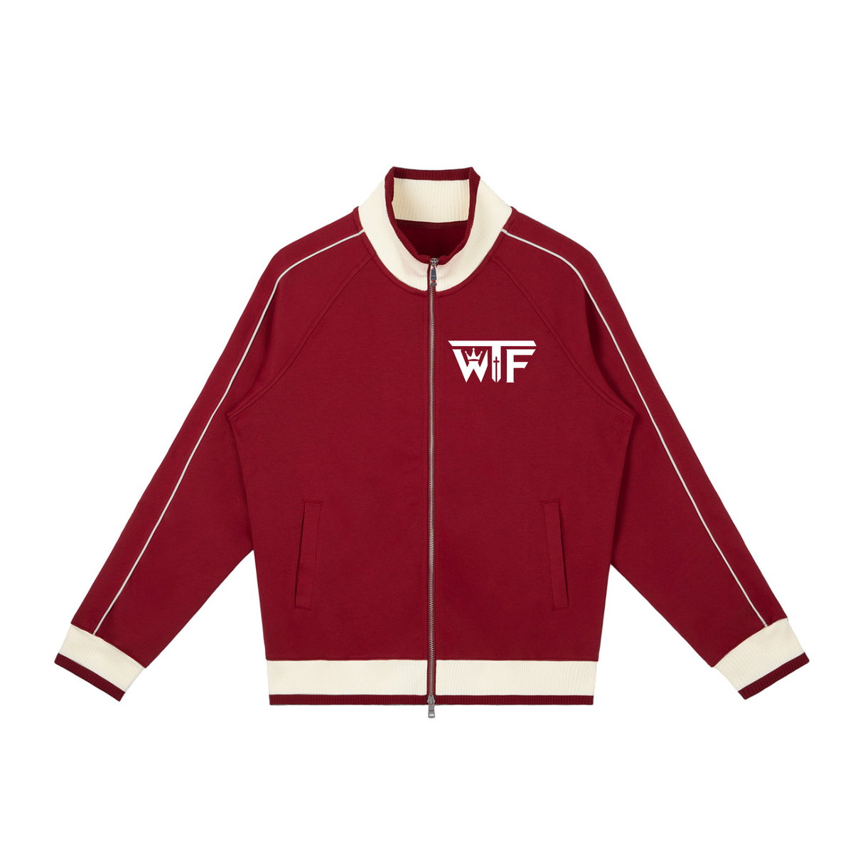 Winning Thru Faith Unisex Color-Block Raglan-Sleeve Track Jacket, product view 3