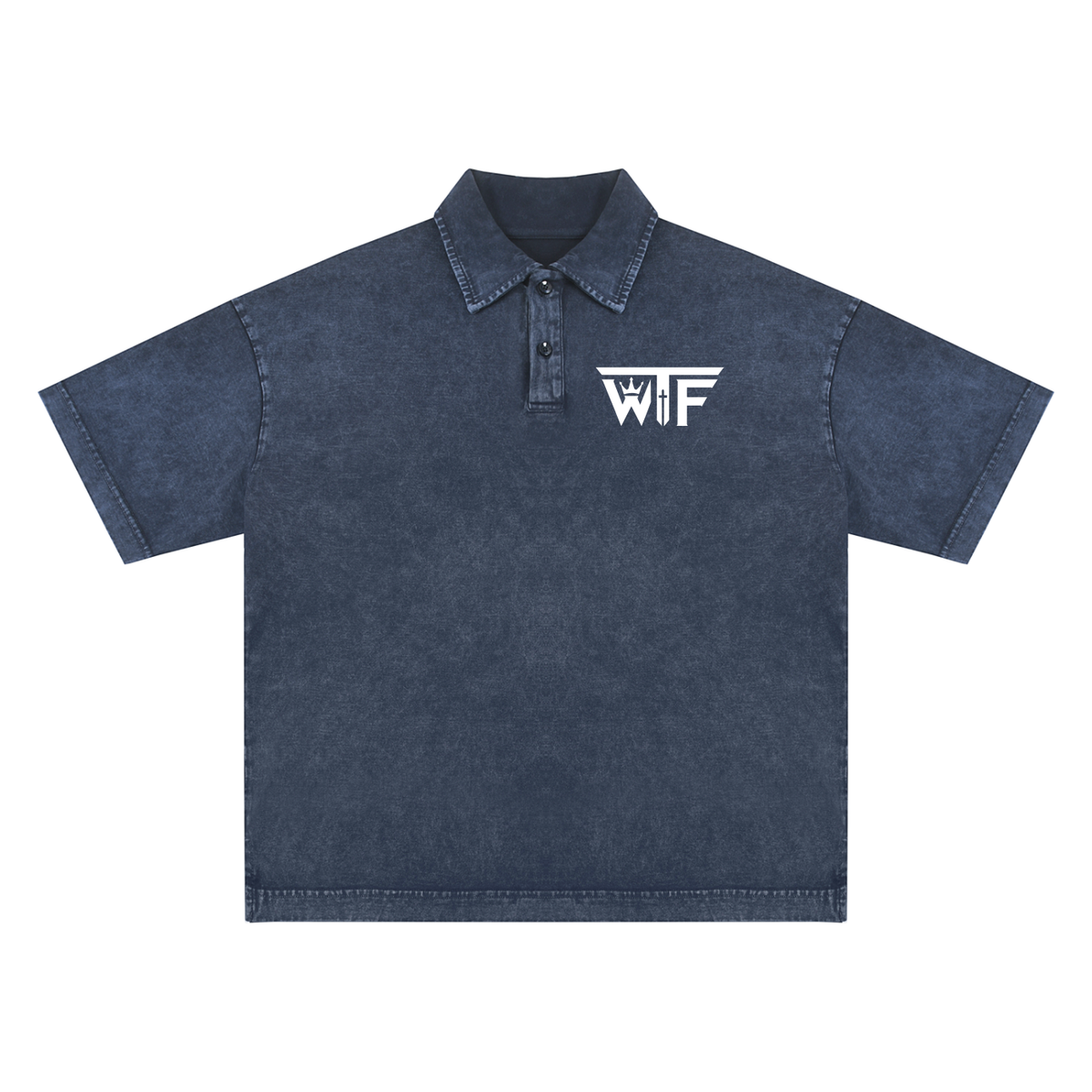 Winning Thru Faith Unisex Heavyweight Snow-Washed Polo T-Shirt, product view 5