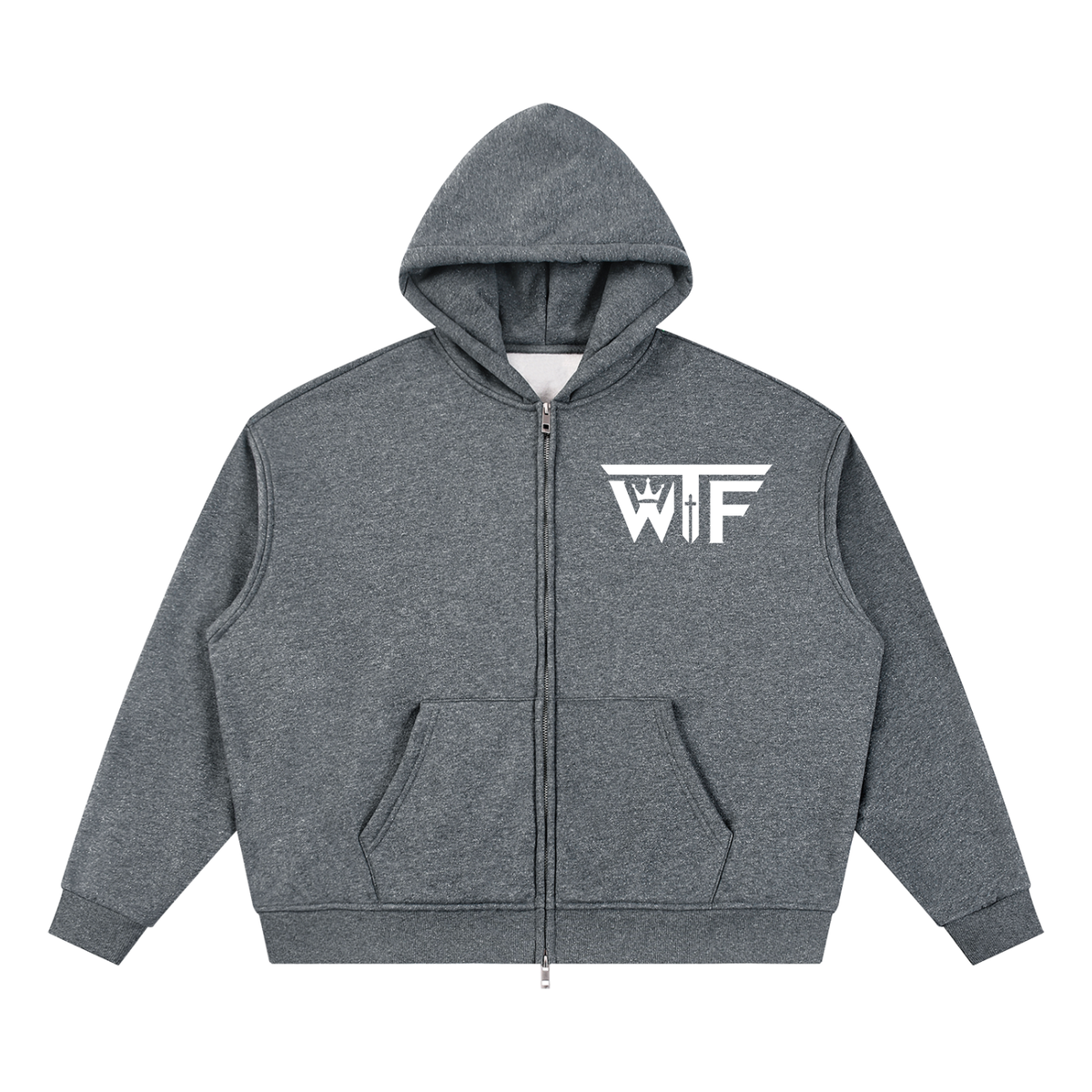 Winning Thru Faith Unisex Sparkle Full-Zip Boxy Hoodie, product view 3