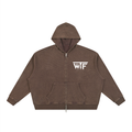 Winning Thru Faith Unisex Vintage Wash Boxy Waffle Full-Zip Hoodie