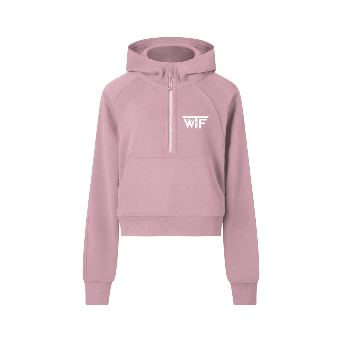 Winning Thru Faith Women’s Cropped Half-Zip Hoodie, product view 7