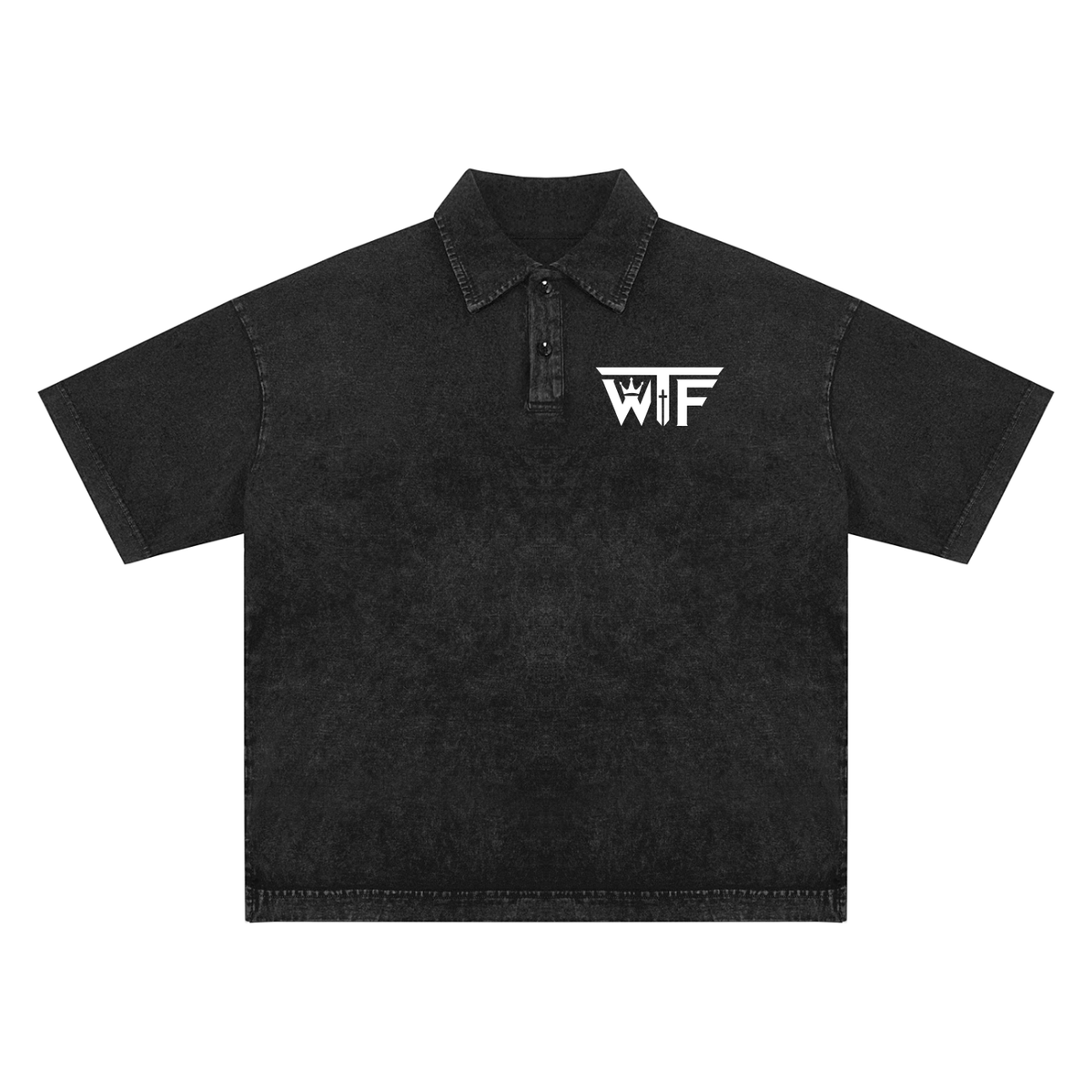 Winning Thru Faith Unisex Heavyweight Snow-Washed Polo T-Shirt, product view 1