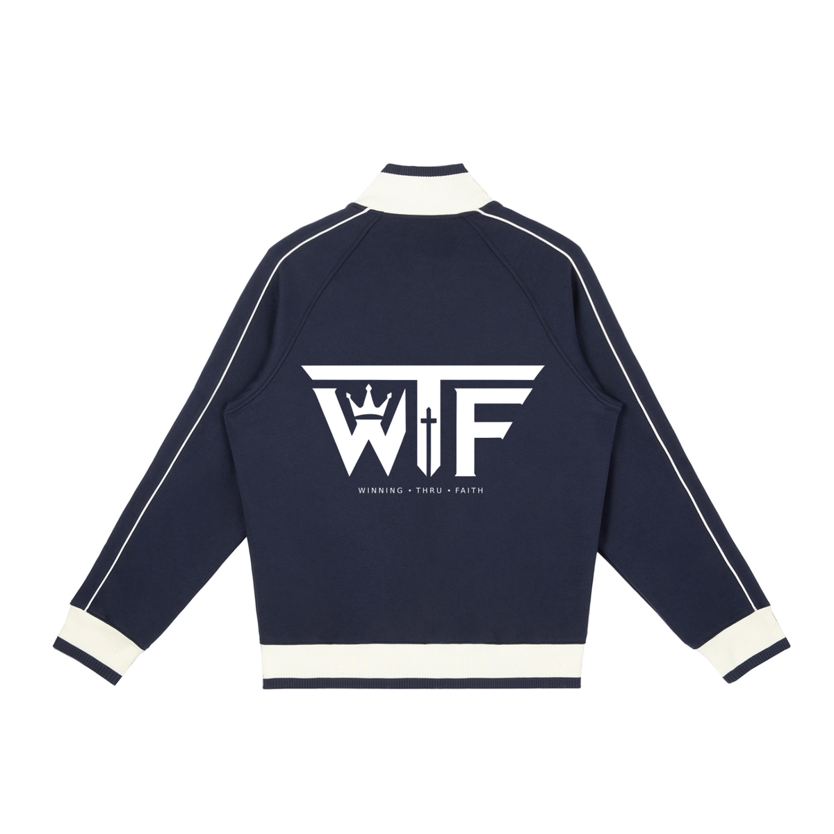 Winning Thru Faith Unisex Color-Block Raglan-Sleeve Track Jacket, product view 8