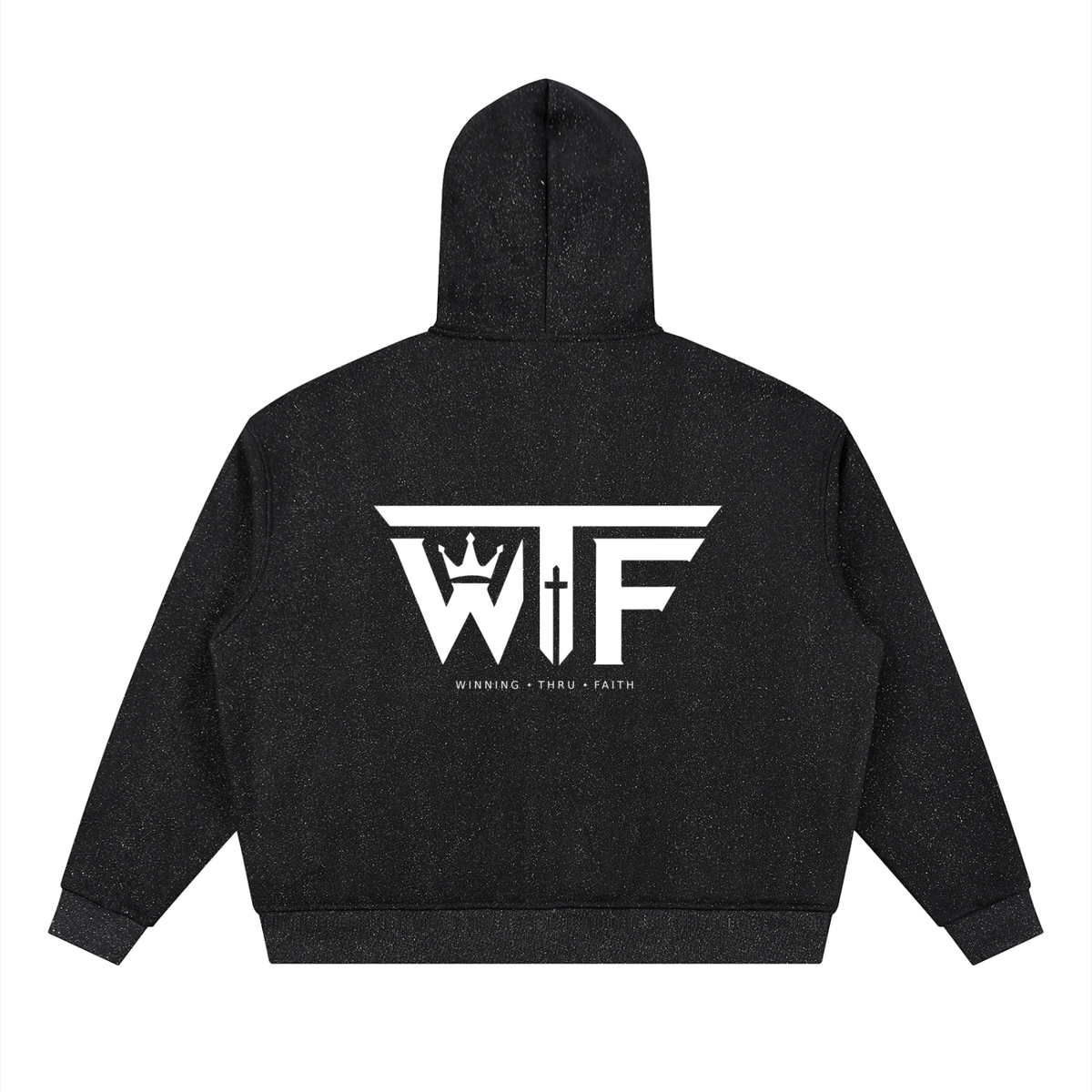 Winning Thru Faith Unisex Sparkle Full-Zip Boxy Hoodie, product view 2