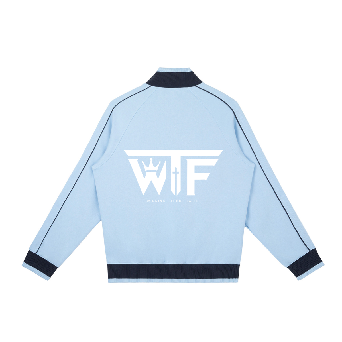 Winning Thru Faith Unisex Color-Block Raglan-Sleeve Track Jacket, product view 6