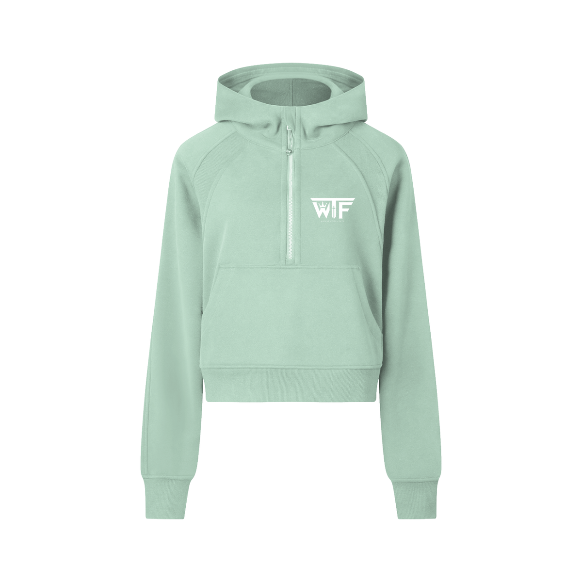 Winning Thru Faith Women’s Cropped Half-Zip Hoodie, product view 5