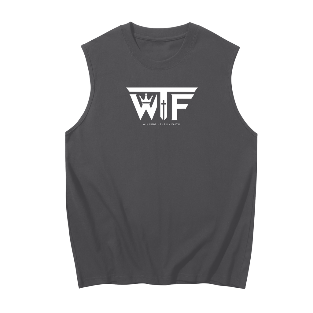 Winning Thru Faith Men’s Sleeveless Cotton Tank Top, product view 1