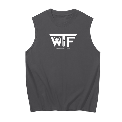 Winning Thru Faith Men’s Sleeveless Cotton Tank Top, product view 1